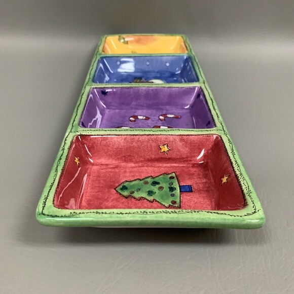 The Sweet Shoppe Divided 4 Part Relish Tray Christmas by Sango Sue Zipkin NIB - Picture 7 of 10